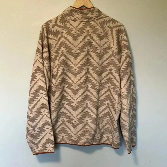 Faherty southwestern Aztec snap  buttons quarter fleece pullover - Picture 6 of 6